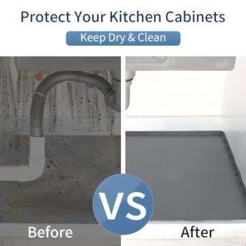 EilIGORSail 34" Under Sink Mat - Flexible Silicone Protector