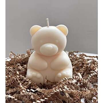 Teddy Bear Candle Valentine's Day decorations, Aesthetic, cute birthday gift for her, Aesthetic Stuff For Bedroom Decor, Decorative Candle for Cute Room Decor Aesthetic, Cute Valentines day gifts