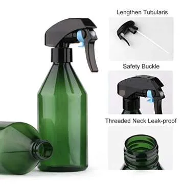 Yebeauty Spray Bottle for Plants, Plant Mister Spray Bottle Plastic Misting Watering Sprayer Trigger Fine Mist Spray Bottles for Plant Gardening Cleaning Solutions, 10oz Green