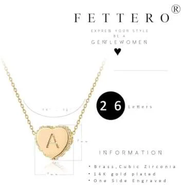 Tiny Gold Initial Heart Necklace for Women - Personalized Joy