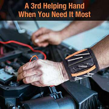 Magnetic Wristband with Strong Magnets for Holding Screws, Nails, Drill Bits - Best Unique Christmas...