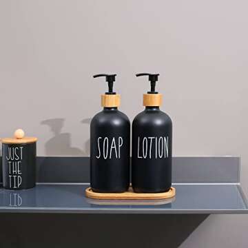 MOMEEMO Black Soap and Lotion Dispenser Set