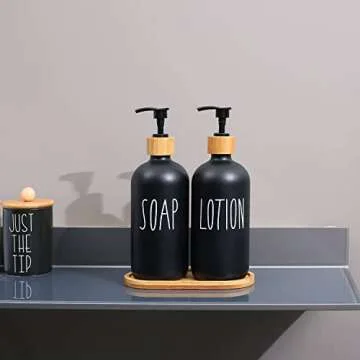 MOMEEMO Black Soap and Lotion Dispenser Set