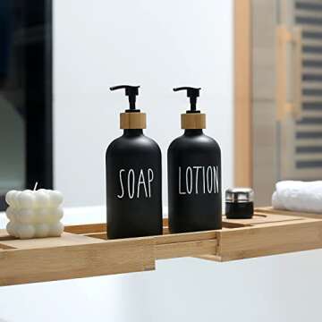 MOMEEMO Black Soap and Lotion Dispenser Set