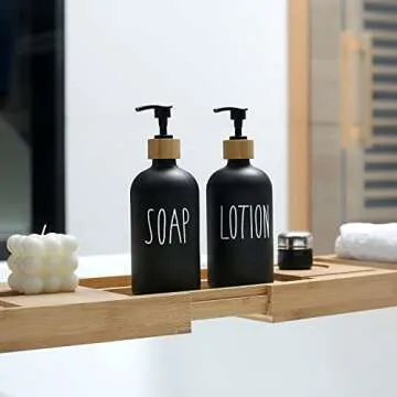 MOMEEMO Black Soap and Lotion Dispenser Set
