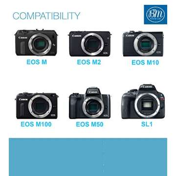 BM Premium LP-E12 Dual Battery Charger for Canon EOS-M, EOS M2, EOS M10, EOS M50, EOS M50 II, EOS M100, EOS M200, SX70 HS, Rebel SL1 Cameras