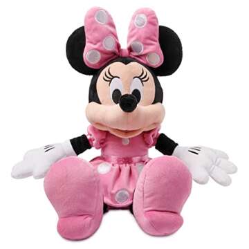 Disney Store Official Minnie Mouse Pink Dress Medium Soft Toy for Kids, Cuddly Character with Fuzzy ...