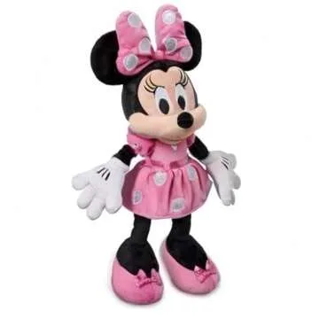 Disney Store Official Minnie Mouse Pink Dress Medium Soft Toy for Kids, Cuddly Character with Fuzzy Texture and Embroidered Details, Disney Plushy Suitable for All Ages.