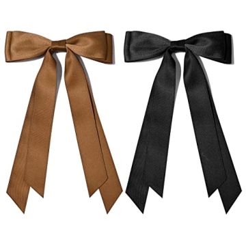 Silky Satin Hair Bows for Women Girls Stylish Ponytail Accessories