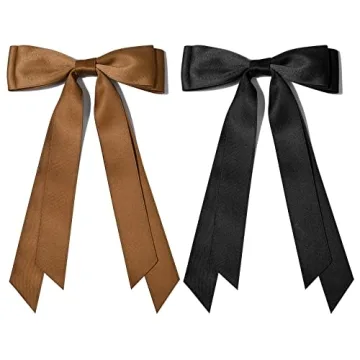 Silky Satin Hair Bows for Women Girls Stylish Ponytail Accessories