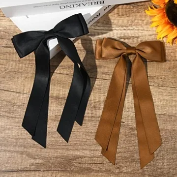 Silky Satin Hair Bows for Women Girls Stylish Ponytail Accessories