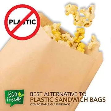 Kraft Sandwich Bags 200 Pack Biodegradable & Customizable