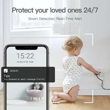 Laxihub Baby Camera 5G WiFi, M1 2K Baby Monitor with Sound & Motion Detection, 2 Way Audio, Night Vision, Smart Home Camera Compatible with Alexa, Google