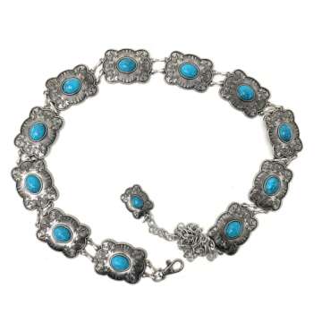 Western Women's Agate Stone Concho Belt - Adjustable & Stylish