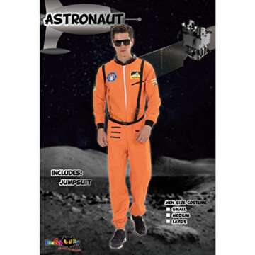 EraSpooky Astronaut Costume Men Halloween Spaceman Suit Adults Pilot