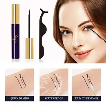 Natural Magnetic Eyelashes with Eyeliner,3 Pairs Natural Look False Lashes Kit,3D Short Eyelash Set with Reusable Waterproof Magnetic Liner Kit