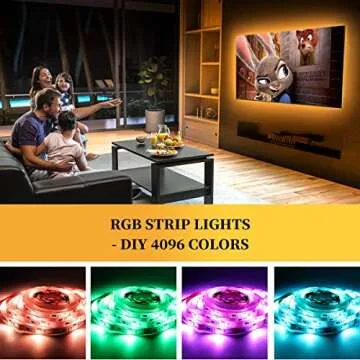 BASON LIGHTING TV Backlight, 9.8ft TV Light Strip for 32-58 inch TV/Monitor Backlight, SMD 5050 USB LED Light Strip with Remote, RGB 4096 DIY Colors TV LED for Gaming Lights, Ambient Lighting Kit.