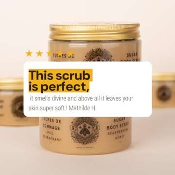 Panier des Sens Honey Sugar Body Scrub with Shea Butter - Exfoliating Body scrub for Men & Women - Made in France & 99% natural - 300g