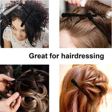 12Pcs Dividing Duck Bill Clips, Clamp Hair Styling Clips Hairpin Metal Hairdressing Sectioning For Salon Styling Tools (Black)