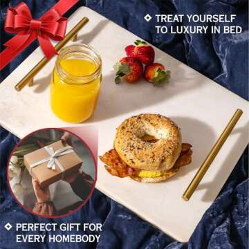 Marble Cutting Board - Stone Cutting board With Handle - Marble Cutting Board 12x16 - White Marble Cutting Board- for Charcuterie, Cheese, Dough,Desserts - Marble Cutting board for kitchen (Large)