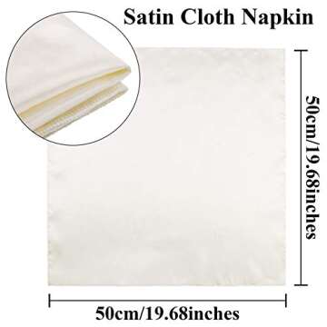 Aneco 12 Pieces Satin Napkin Square 20 x 20 Inches Dinner Napkins Weddings Party Napkin Soft Table N...