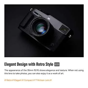 TTArtisan 35mm F0.95 Large Aperture Manual Lens, Compatible with Fuji X-Mount Cameras XS10 X-A5 X-A7 X-M1 X-M2 X-E4 X-T1 X-T10 X-T2 X-T20 X-T3 X-T4 X-T100 X-T200 X-T30 X-Pro1 X-Pro2 X-Pro3 X-E1