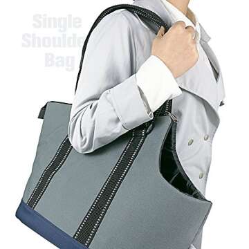 Portable Small Pet Dog Puppy Cat Travel Outdoor Carrier Carry Tote Bag (Dark Grey) - Go Shopping, Hiking, Walking, with Doggy