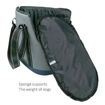 Portable Small Pet Dog Puppy Cat Travel Outdoor Carrier Carry Tote Bag (Dark Grey) - Go Shopping, Hiking, Walking, with Doggy