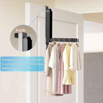 Over The Door Drying Rack - Foldable Space Saver Hanger