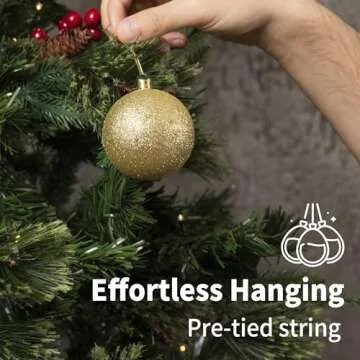 Annecy Christmas Tree Ornaments - 30 PCS Shatterproof Plastic Christmas Ball Ornaments Set for Xmas Tree, Holiday, Wreath & Party Decorations (Multi-Size, Gold, White)