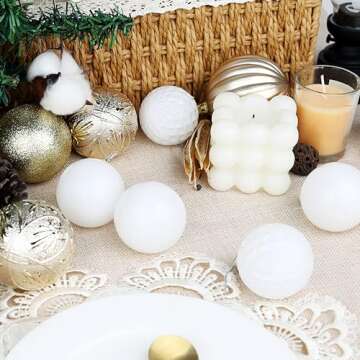 Annecy Christmas Tree Ornaments - 30 PCS Shatterproof Plastic Christmas Ball Ornaments Set for Xmas Tree, Holiday, Wreath & Party Decorations (Multi-Size, Gold, White)