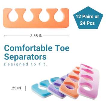 Toe Separators - Soft Two Tone Toe Spacers - Great Toe Cushions - Apply Nail Polish During Pedicure ...