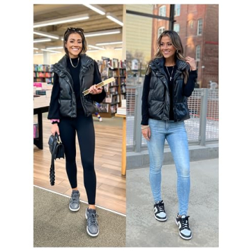 UANEO Elegant PU Leather Cropped Vest for Women