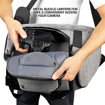 USA Gear DSLR Camera Backpack with Padded Dividers, Tripod Holder, Laptop Compartment, Rain Cover an...