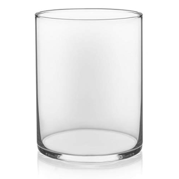 Floral Supply Online - 8" Tall x 5" Wide Cylinder Glass Vase and Flower Guide Booklet -for Weddings,...