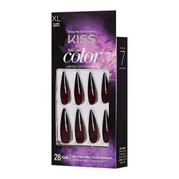 Kiss Salon Color Special Halloween Design Nails - Beat it, Extra Long Length, Stiletto Shape, 28 Fake Nails