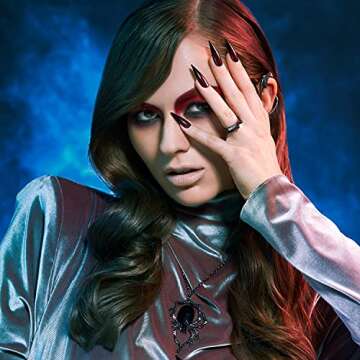 Kiss Salon Color Special Halloween Design Nails - Beat it, Extra Long Length, Stiletto Shape, 28 Fake Nails