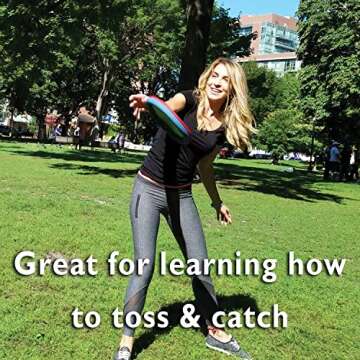 Funsparks Easy Disk Red Small - Soft Catch Flying Disc - Indoors or Outdoors for Kids, Beginners or Advanced Ultimate Flying Disc Players - Kids and Adults - Improves Hand Eye Coordination and Focus