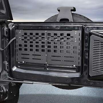 MSIZOY Rear Tailgate Molle Storage Panel Cargo Shelf With Tailgate Organizer Storage Pouch Bags Comp...