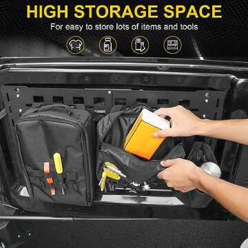 MSIZOY Rear Tailgate Molle Storage Panel Cargo Shelf With Tailgate Organizer Storage Pouch Bags Compatible With For Ford Bronco Accessories 2021 2022 2023 2024 2/4 Door Tailgate Tactical Panel