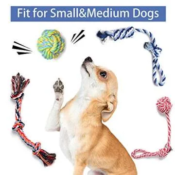 PetiFine Dog Rope Toys, Puppy Teething Toys, Chew Toys, Tug Toys for Puppies Small Medium Dogs, Tough Toys Set for Boredom, Durable Dog Tug of War Toy Rope(4, Pack)