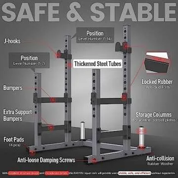 PASYOU Heavy-Duty Squat Rack with Max Load 1800 lbs