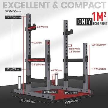 PASYOU Heavy-Duty Squat Rack with Max Load 1800 lbs