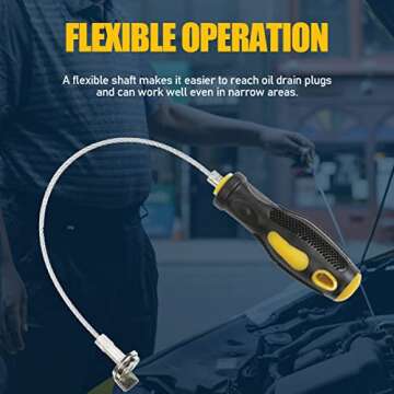 CMTOOL Oil Drain Plug Removal Tool 13 Inch with Magnetic Tip