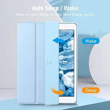 Fintie Hybrid Slim Case for iPad 9th / 8th / 7th Generation (2021/2020 / 2019) 10.2 Inch - [Built-in Pencil Holder] Shockproof Cover with Clear Transparent Back Shell, Sky Blue