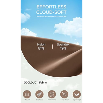 ODODOS Cloud Feeling Long Sleeve Shirts with Thumb Hole for Women Crew Neck Yoga Tee Workout Tops, Brunette, Medium