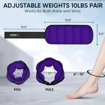APEXUP 10lbs/Pair Adjustable Ankle Weights for Women and Men, Modularized Leg Weight Straps for Yoga...