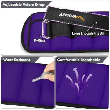 APEXUP 10lbs/Pair Adjustable Ankle Weights for Women and Men, Modularized Leg Weight Straps for Yoga, Walking, Running, Aerobics, Gym (Purple)
