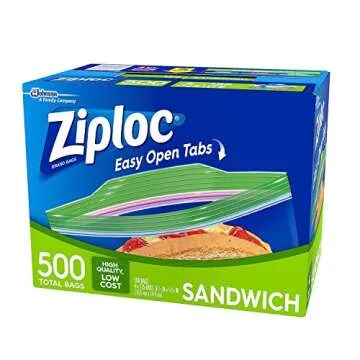 Ziploc Easy Open Tabs Sandwich Bags - 500 Count Bulk Pack
