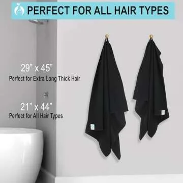 Hair RePear Anti Frizz Premium Cotton Hair Towel Enhances Healthy Natural Hair - Plop Wrap Scrunch Curly Wavy or Straight Hair -Extra Long Thick Hair
